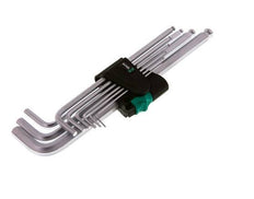 Wera Juego de llaves hexagonales de 9 piezas de 1,5 a 10 mm con cabeza esférica