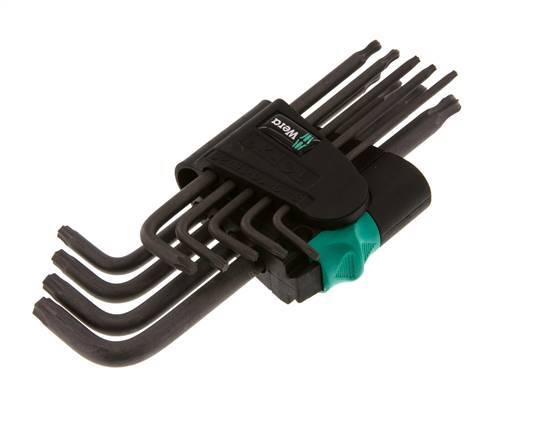 Wera Juego de llaves Allen TORX TX8 a TX40 de 9 piezas con cabeza esférica