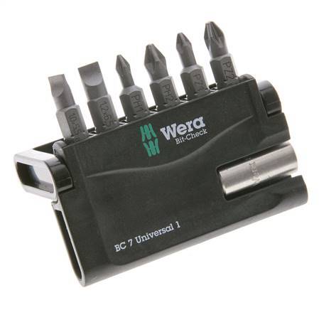 Surtido de brocas Wera de 7 piezas, ranuradas/alicates/perforadoras