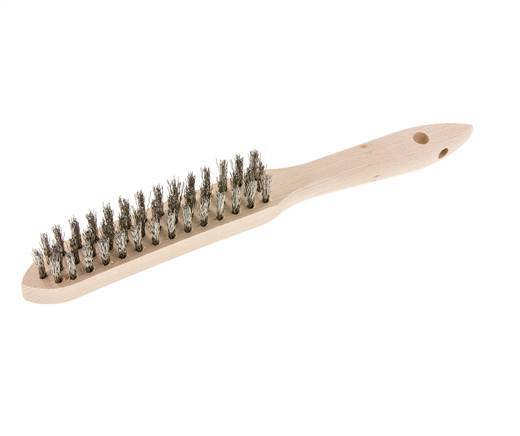 Hand Wire Brush 3-Row Stainless Steel Wire Corrugated