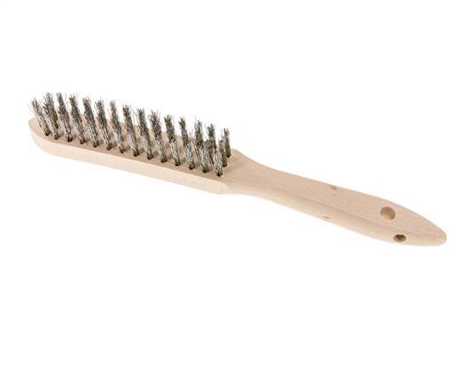 Hand Wire Brush 3-Row Stainless Steel Wire Corrugated