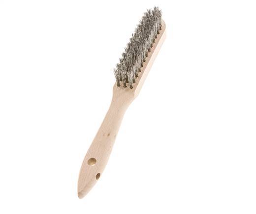 Hand Wire Brush 3-Row Stainless Steel Wire Corrugated