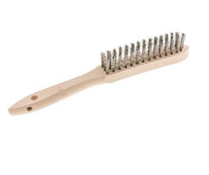 Hand Wire Brush 3-Row Stainless Steel Wire Corrugated