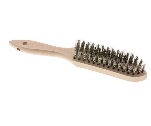 Cepillo manual de alambre de acero inoxidable corrugado de 5 filas