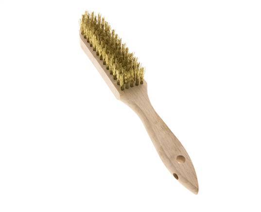 Hand Wire Brush 5-Row Brass Wire Corrugated