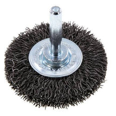 Cepillo redondo 50x10 mm Eje de 6 mm Alambre de acero 0,3 mm Corrugado