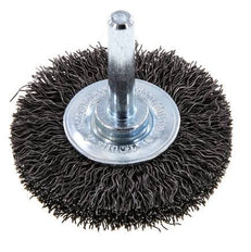 Round Brush 50x10 mm 6 mm Shaft Steel Wire 0.3 mm Corrugated