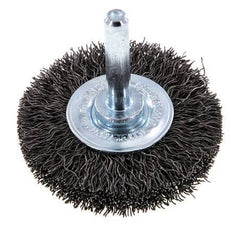 Cepillo redondo 50x10 mm Eje de 6 mm Alambre de acero 0,3 mm Corrugado