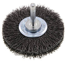 Cepillo redondo 70x14 mm Eje de 6 mm Alambre de acero 0,3 mm Corrugado