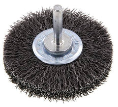 Cepillo redondo 70x14 mm Eje de 6 mm Alambre de acero 0,3 mm Corrugado