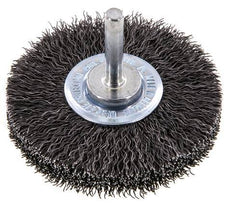 Cepillo redondo 70x14 mm Eje de 6 mm Alambre de acero 0,3 mm Corrugado