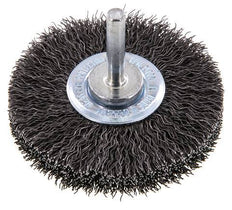 Cepillo redondo 70x14 mm Eje de 6 mm Alambre de acero 0,3 mm Corrugado