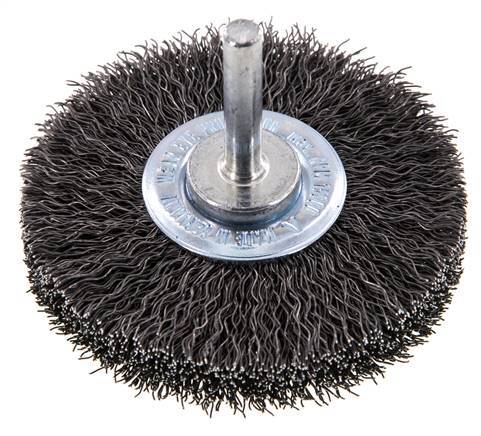 Cepillo redondo 70x14 mm Eje de 6 mm Alambre de acero 0,3 mm Corrugado