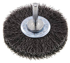 Cepillo redondo 70x14 mm Eje de 6 mm Alambre de acero 0,3 mm Corrugado