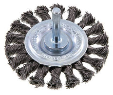 Cepillo redondo 75x12 mm Eje de 6 mm Alambre de acero 0,5 mm 18xTrenzado