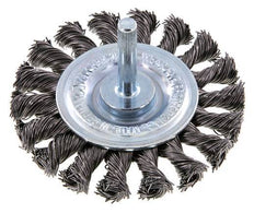 Cepillo redondo 75x12 mm Eje de 6 mm Alambre de acero 0,5 mm 18xTrenzado