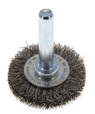 Cepillo redondo 30x6 mm Eje de 6 mm Alambre de acero inoxidable 0,2 mm Corrugado