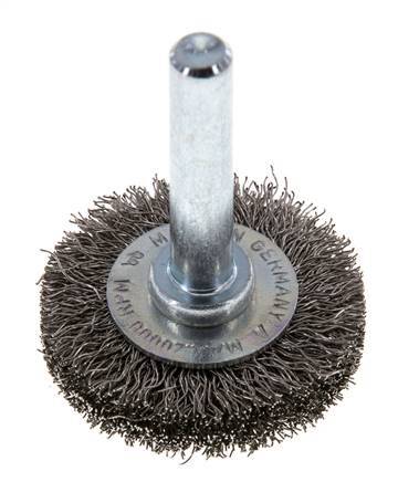 Cepillo redondo 30x6 mm Eje de 6 mm Alambre de acero inoxidable 0,2 mm Corrugado