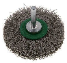 Cepillo redondo 70x14 mm Eje de 6 mm Alambre de acero inoxidable 0,3 mm Corrugado