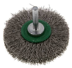 Cepillo redondo 70x14 mm Eje de 6 mm Alambre de acero inoxidable 0,3 mm Corrugado