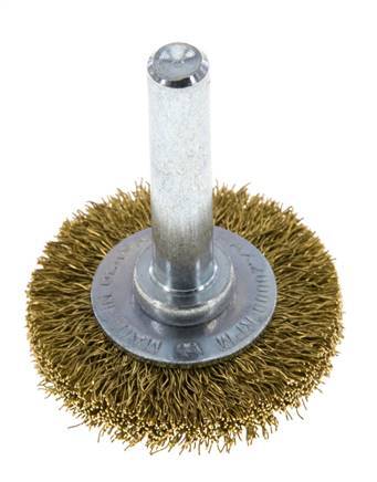 Cepillo redondo 30x6 mm Eje de 6 mm Alambre de latón 0,2 mm Corrugado