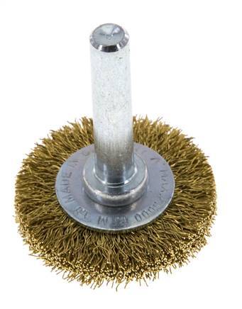 Cepillo redondo 30x6 mm Eje de 6 mm Alambre de latón 0,2 mm Corrugado