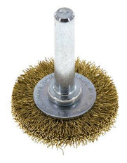 Cepillo redondo 30x6 mm Eje de 6 mm Alambre de latón 0,2 mm Corrugado