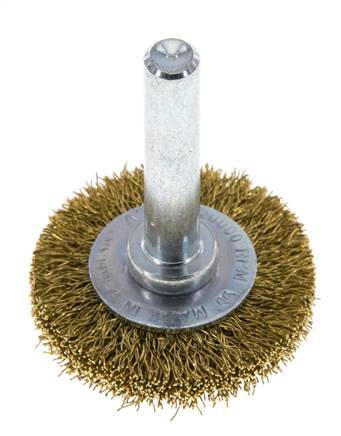 Cepillo redondo 30x6 mm Eje de 6 mm Alambre de latón 0,2 mm Corrugado