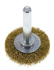 Cepillo redondo 30x6 mm Eje de 6 mm Alambre de latón 0,2 mm Corrugado