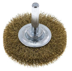 Cepillo redondo 50x10 mm Eje de 6 mm Alambre de latón 0,2 mm Corrugado