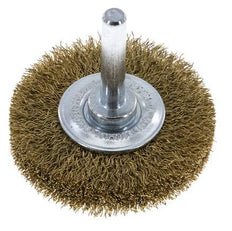 Cepillo redondo 50x10 mm Eje de 6 mm Alambre de latón 0,2 mm Corrugado