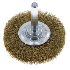 Cepillo redondo 50x10 mm Eje de 6 mm Alambre de latón 0,2 mm Corrugado