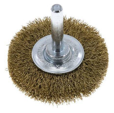 Cepillo redondo 50x10 mm Eje de 6 mm Alambre de latón 0,2 mm Corrugado