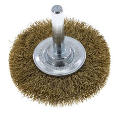 Cepillo redondo 50x10 mm Eje de 6 mm Alambre de latón 0,2 mm Corrugado