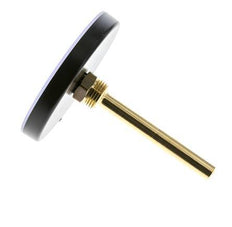 0 to +120°C Plastic Bimetallic Thermometer 100mm Cabinet 100mm Stem with Thermowell