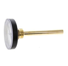 0 to +120°C Plastic Bimetallic Thermometer 63mm Cabinet 100mm Stem with Thermowell