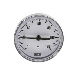 0 to +120°C Plastic Bimetallic Thermometer 63mm Cabinet 40mm Stem with Thermowell