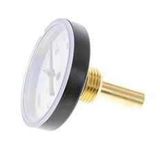 0 to +120°C Plastic Bimetallic Thermometer 63mm Cabinet 40mm Stem with Thermowell