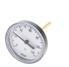 0 to +120°C Plastic Bimetallic Thermometer 63mm Cabinet 60mm Stem with Thermowell