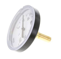 0 to +120°C Plastic Bimetallic Thermometer 80mm Cabinet 40mm Stem with Thermowell