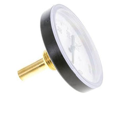 0 to +120°C Plastic Bimetallic Thermometer 80mm Cabinet 40mm Stem with Thermowell