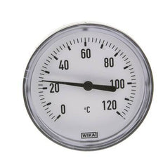 0 to +120°C Plastic Bimetallic Thermometer 80mm Cabinet 40mm Stem with Thermowell