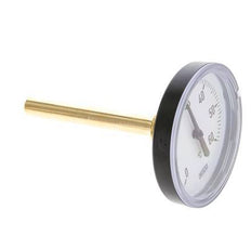 0 to +60°C Plastic Bimetallic Thermometer 80mm Cabinet 100mm Stem with Thermowell