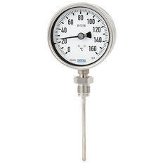 +10 a +90°C Termómetro bimetálico de acero inoxidable Gabinete de 63mm 160mm Fondo de vástago