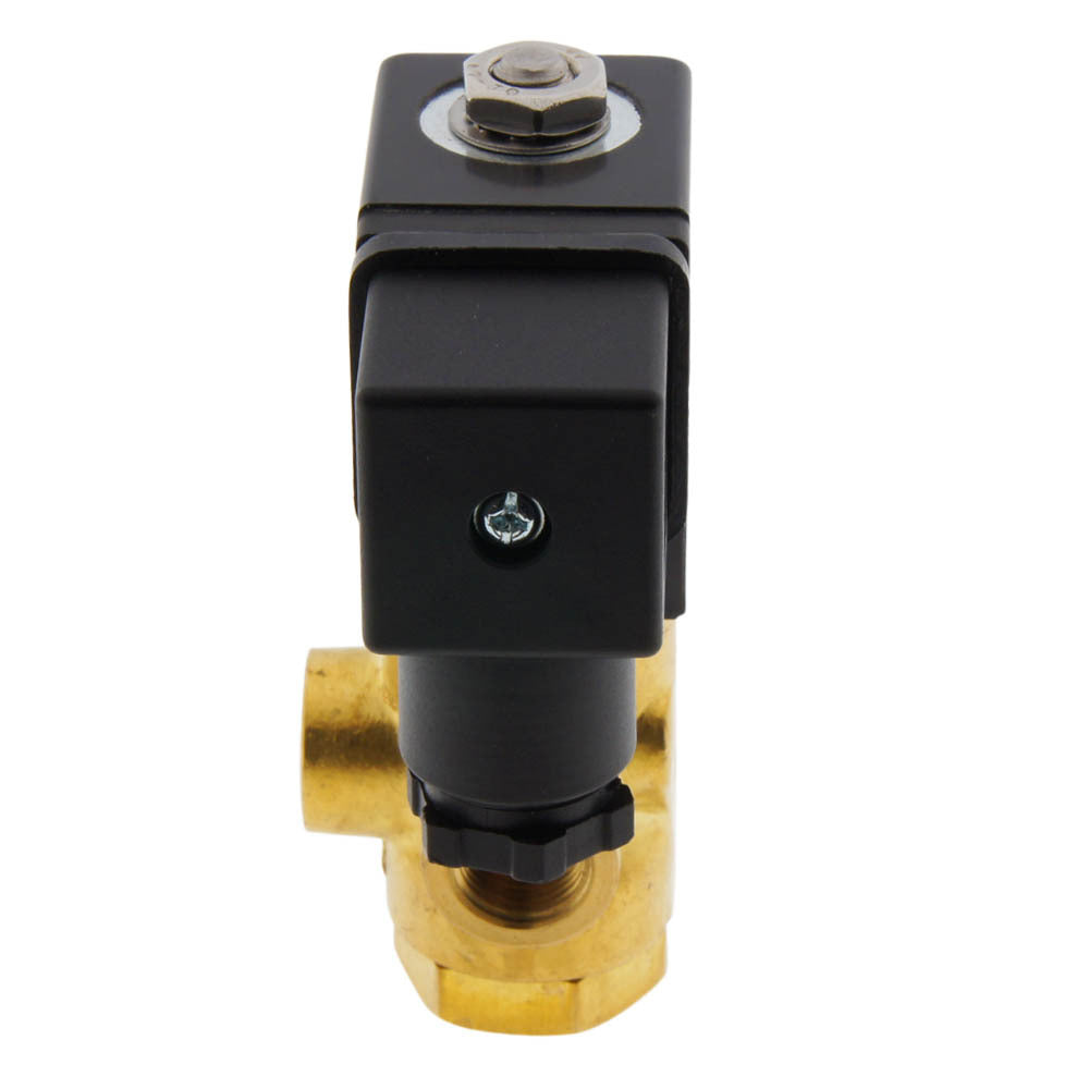 Válvula de solenoide TP-DC 1/4'' 3/2 vías DI latón FKM 0-2bar 24V DC