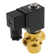 Válvula de solenoide TP-DC 1/4'' 3/2 vías DI latón FKM 0-2bar 24V DC