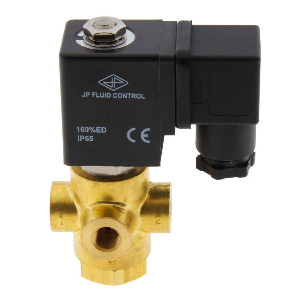 Válvula de solenoide TP-DC 1/8'' 3/2 vías DI latón FKM 0-11bar 380V AC