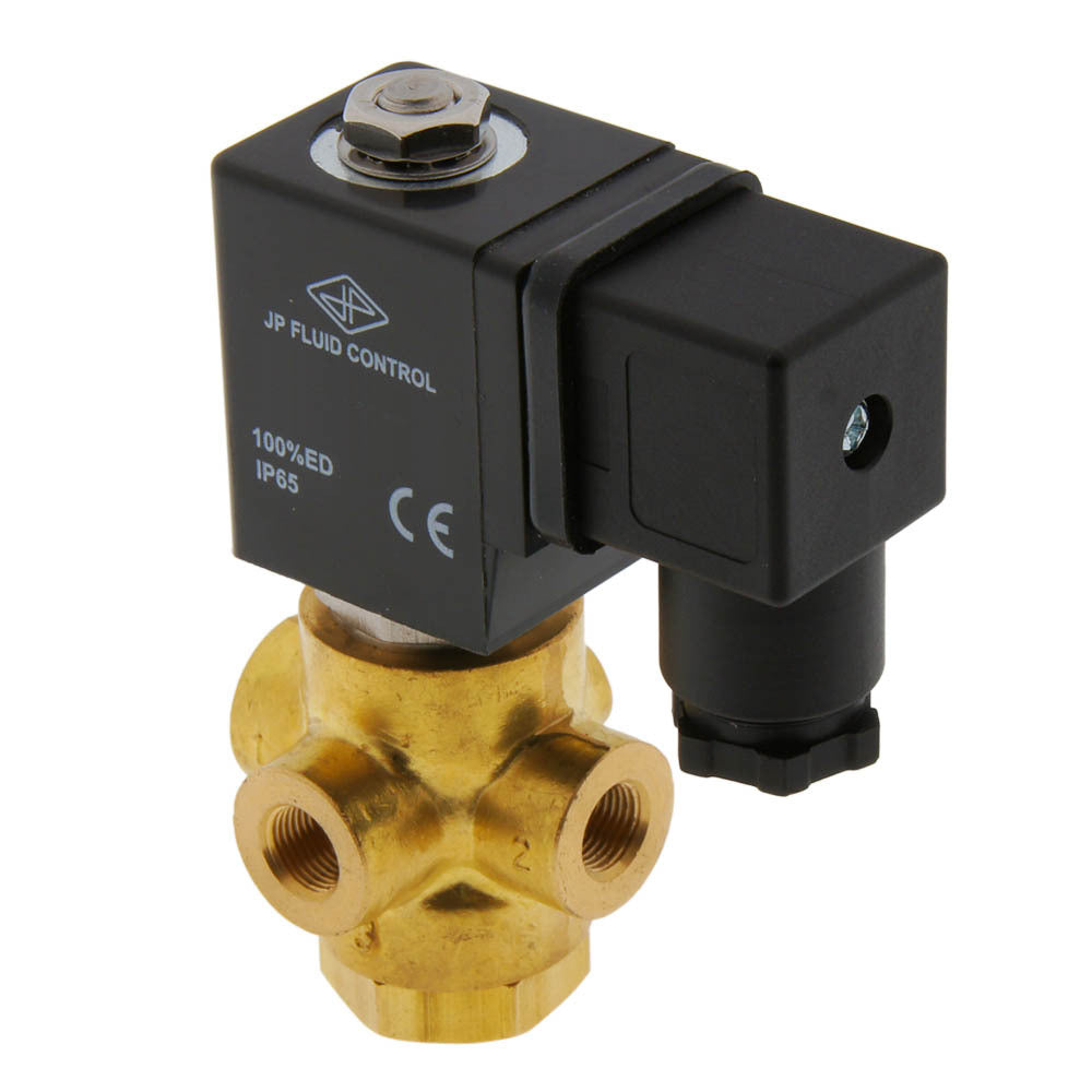 Válvula de solenoide TP-DC 1/8'' 3/2 vías DI latón FKM 0-9bar 24V DC