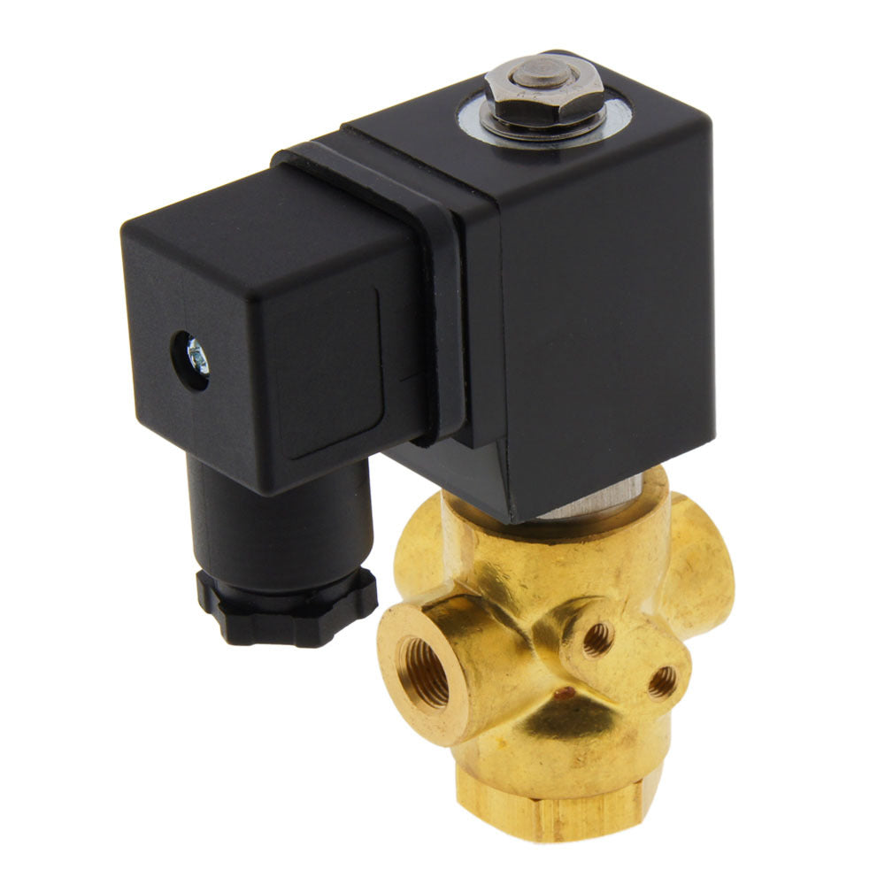 Válvula de solenoide TP-DC 1/8'' 3/2 vías DI latón FKM 0-9bar 24V DC