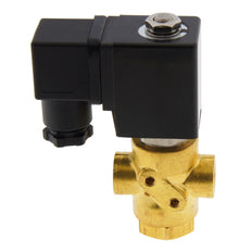 Válvula de solenoide TP-DC 1/8'' 3/2 vías DI latón FKM 0-9bar 24V DC